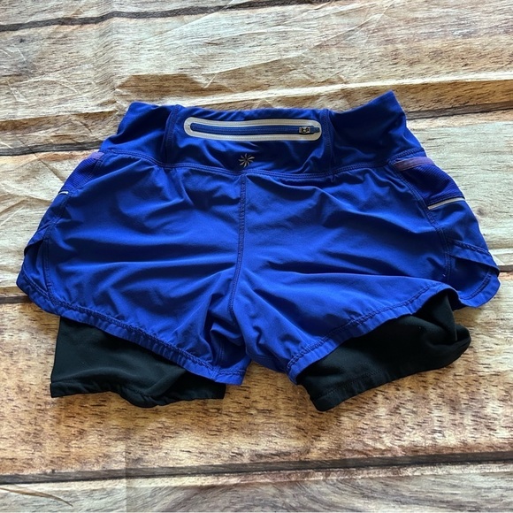 ATHLETA Womens  READY SET GO 2-in-1 Running Blue/Black Size XS Pulse Shortie - Picture 3 of 7